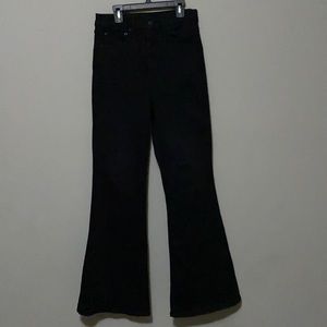 American eagle black flare/bootcut curvy jeans
